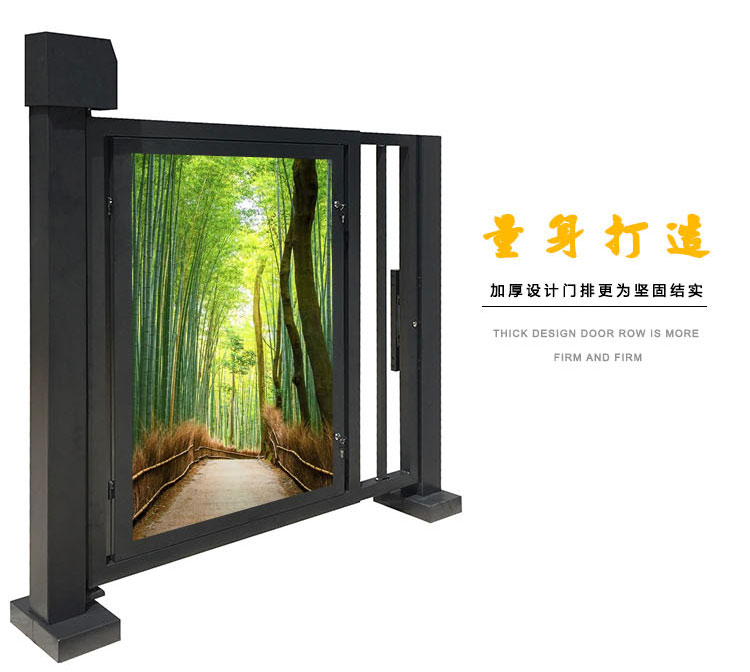 广告栅栏平开门