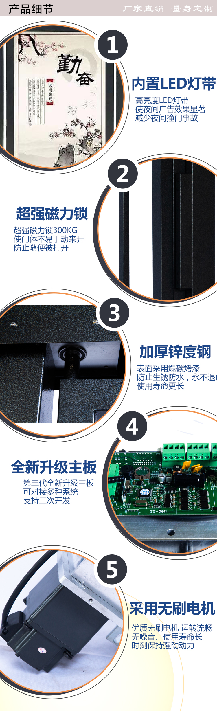 广告栅栏平开门